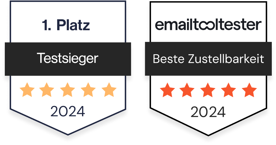 KlickTipp belegt laut emailtooltester den 1. Platz bei der E-Mail-Zustellrate.